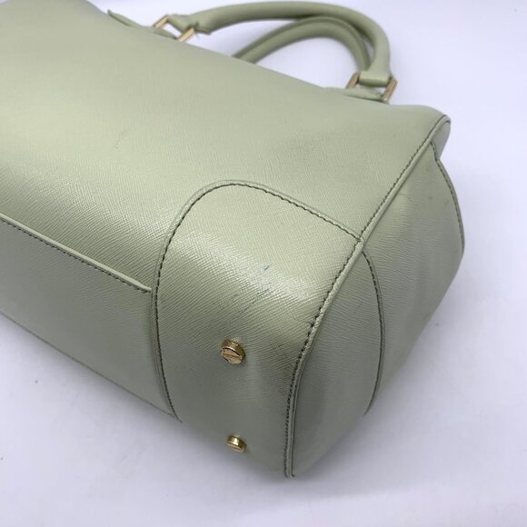 Tory Burch Robinson Middy Mint Julep Green Saffiano Leather Satchel - Picture 6 of 12